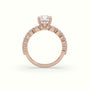 Asscher Cut Diamond Engagement Ring With Side Stones — Rose Gold