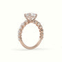 Asscher Cut Diamond Engagement Ring With Side Stones — Rose Gold