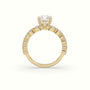 Asscher Cut Diamond Engagement Ring With Side Stones — Yellow Gold