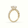 Asscher Cut Diamond Engagement Ring With Side Stones — Yellow Gold