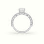 Cushion Cut Diamond Engagement Ring With Side Stones — White Gold