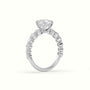 Cushion Cut Diamond Engagement Ring With Side Stones — White Gold
