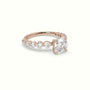 Cushion Cut Diamond Engagement Ring With Side Stones — Rose Gold