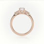 Round Cut Diamond 4 Prongs Side Stone Setting Engagement Ring — Rose Gold