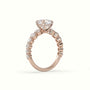 Cushion Cut Diamond Engagement Ring With Side Stones — Rose Gold