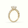 Cushion Cut Diamond Engagement Ring With Side Stones — Yellow Gold