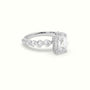 Emerald Cut Diamond Engagement Ring With Side Stones — White Gold