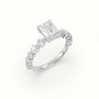 Emerald Cut Diamond Engagement Ring With Side Stones — White Gold