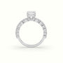 Emerald Cut Diamond Engagement Ring With Side Stones — White Gold
