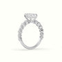Emerald Cut Diamond Engagement Ring With Side Stones — White Gold
