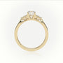 Round Cut Diamond 4 Prongs Side Stone Setting Engagement Ring — Yellow Gold