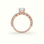 Emerald Cut Diamond Engagement Ring With Side Stones — Rose Gold
