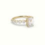 Emerald Cut Diamond Engagement Ring With Side Stones — Yellow Gold