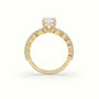 Emerald Cut Diamond Engagement Ring With Side Stones — Yellow Gold