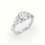 Oval Diamond Engagement Ring With Round And Marquise Side Stones — White Gold