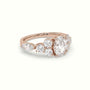 Oval Diamond Engagement Ring With Round And Marquise Side Stones — Rose Gold