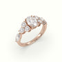 Oval Diamond Engagement Ring With Round And Marquise Side Stones — Rose Gold