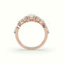 Oval Diamond Engagement Ring With Round And Marquise Side Stones — Rose Gold
