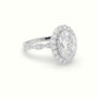 Oval Diamond Halo Pave Engagement Ring — White Gold