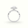 Oval Diamond Halo Pave Engagement Ring — White Gold