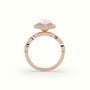 Oval Diamond Halo Pave Engagement Ring — Rose Gold