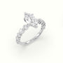 Marquise Cut Diamond Engagement Ring With Side Stones — White Gold