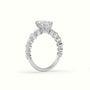 Marquise Cut Diamond Engagement Ring With Side Stones — White Gold