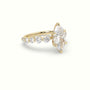 Marquise Cut Diamond Engagement Ring With Side Stones — Yellow Gold