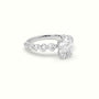 Oval Cut Diamond Engagement Ring With Side Stones — White Gold
