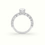 Oval Cut Diamond Engagement Ring With Side Stones — White Gold