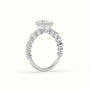 Oval Cut Diamond Engagement Ring With Side Stones — White Gold