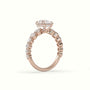 Oval Cut Diamond Engagement Ring With Side Stones — Rose Gold