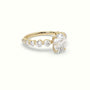 Oval Cut Diamond Engagement Ring With Side Stones — Yellow Gold