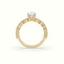 Oval Cut Diamond Engagement Ring With Side Stones — Yellow Gold
