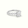 Princess Cut Diamond Engagement Ring With Side Stones — White Gold