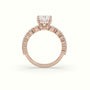 Princess Cut Diamond Engagement Ring With Side Stones — Rose Gold