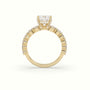 Princess Cut Diamond Engagement Ring With Side Stones — Yellow Gold