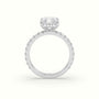 Radiant Cut Solitaire Pave Engagement Ring — White Gold