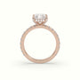 Radiant Cut Solitaire Pave Engagement Ring — Rose Gold