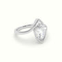 Marquise Diamond Bezel Solitaire Bypass Engagement Ring — White Gold