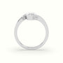 Marquise Diamond Bezel Solitaire Bypass Engagement Ring — White Gold