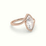 Marquise Diamond Bezel Solitaire Bypass Engagement Ring — Rose Gold