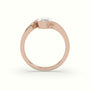 Marquise Diamond Bezel Solitaire Bypass Engagement Ring — Rose Gold