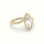 Marquise Diamond Bezel Solitaire Bypass Engagement Ring — Yellow Gold