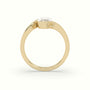 Marquise Diamond Bezel Solitaire Bypass Engagement Ring — Yellow Gold
