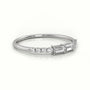 Emerald Cut Diamond Pave Setting Designer Ring — White Gold