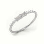 Emerald Cut Diamond Pave Setting Designer Ring — White Gold