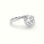 Round Diamond Bezel Solitaire Bypass Engagement Ring — White Gold