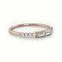 Emerald Cut Diamond Pave Setting Designer Ring — Rose Gold