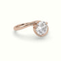 Round Diamond Bezel Solitaire Bypass Engagement Ring — Rose Gold